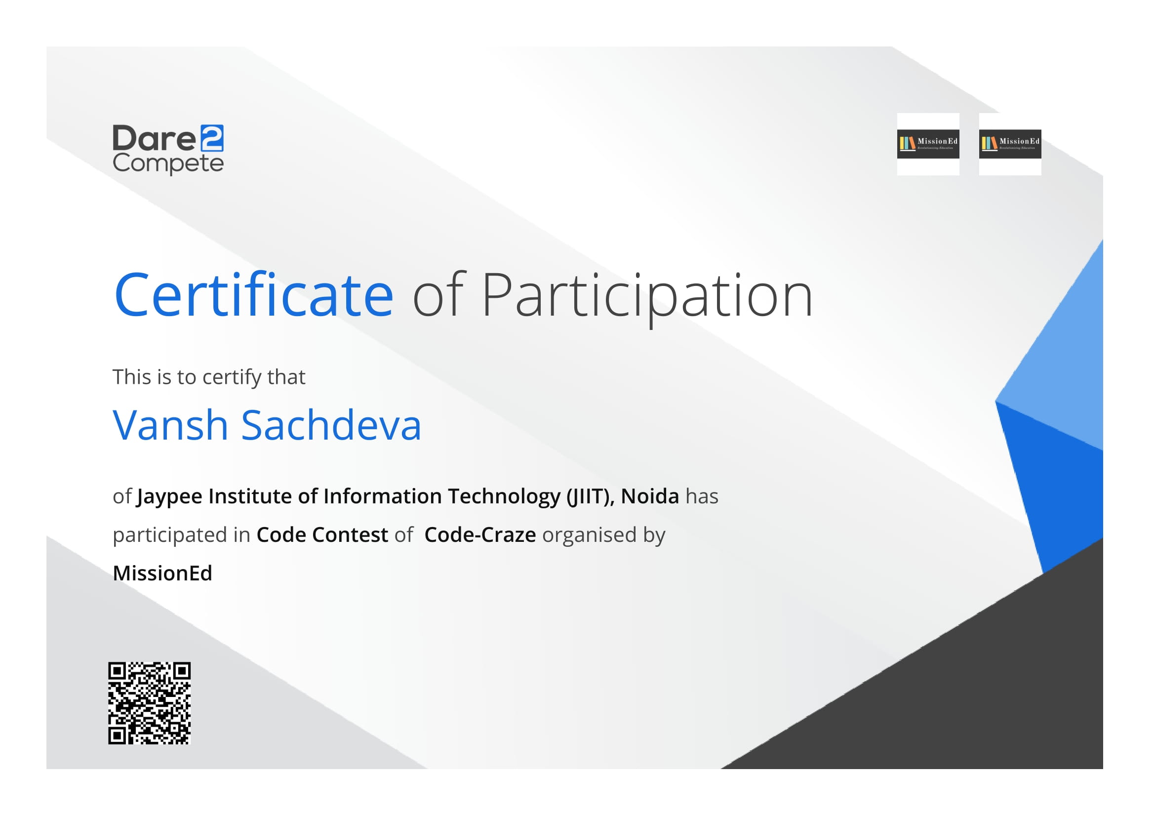 Certificate