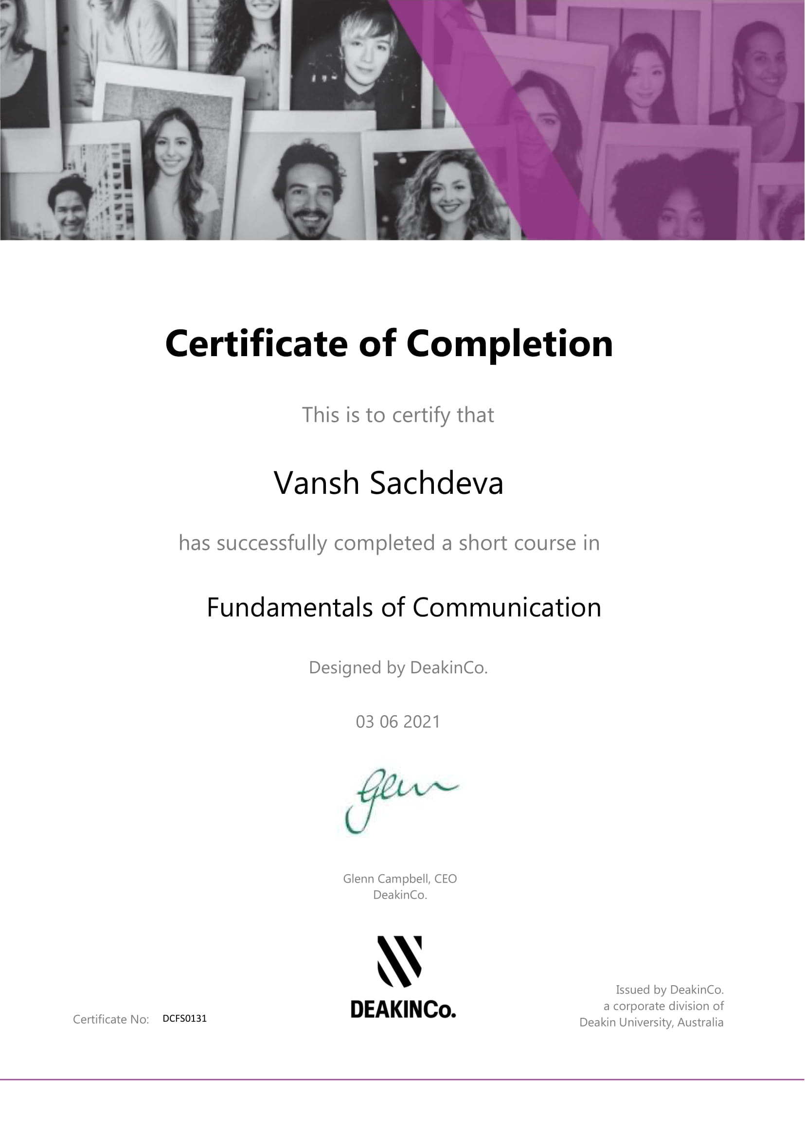 Certificate